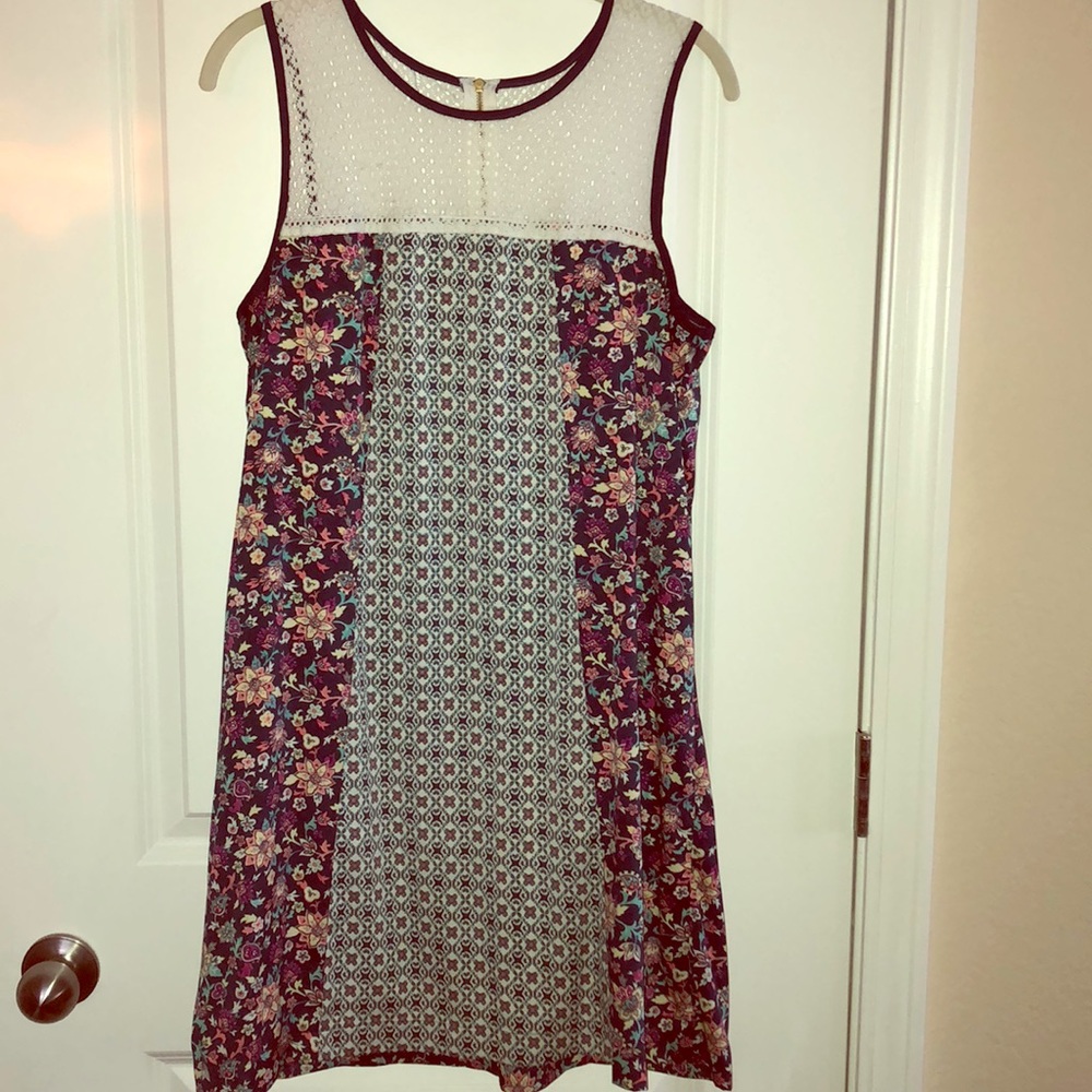 Xhilaration sleeveless floral dress, size L